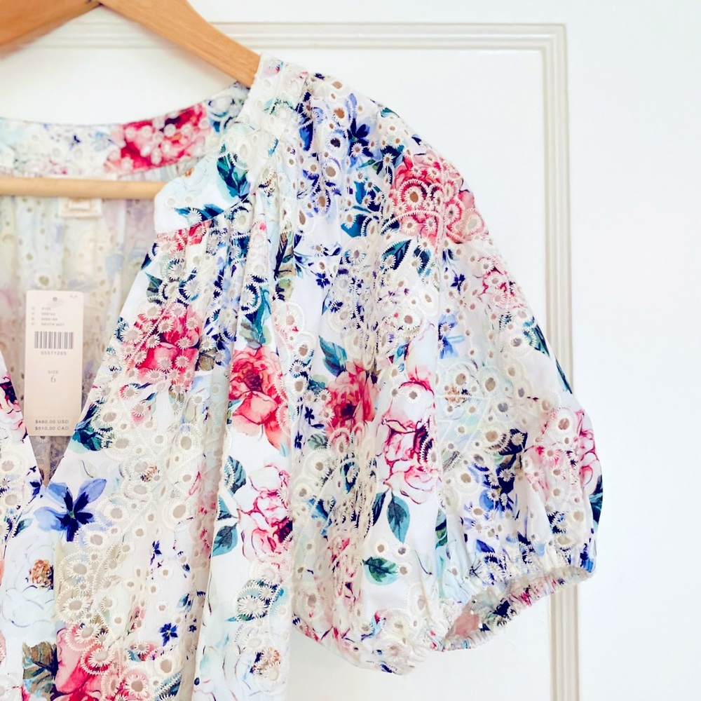 NWT Anthropologie Floral Eyelet MIDI Dress - Picture 11 of 11